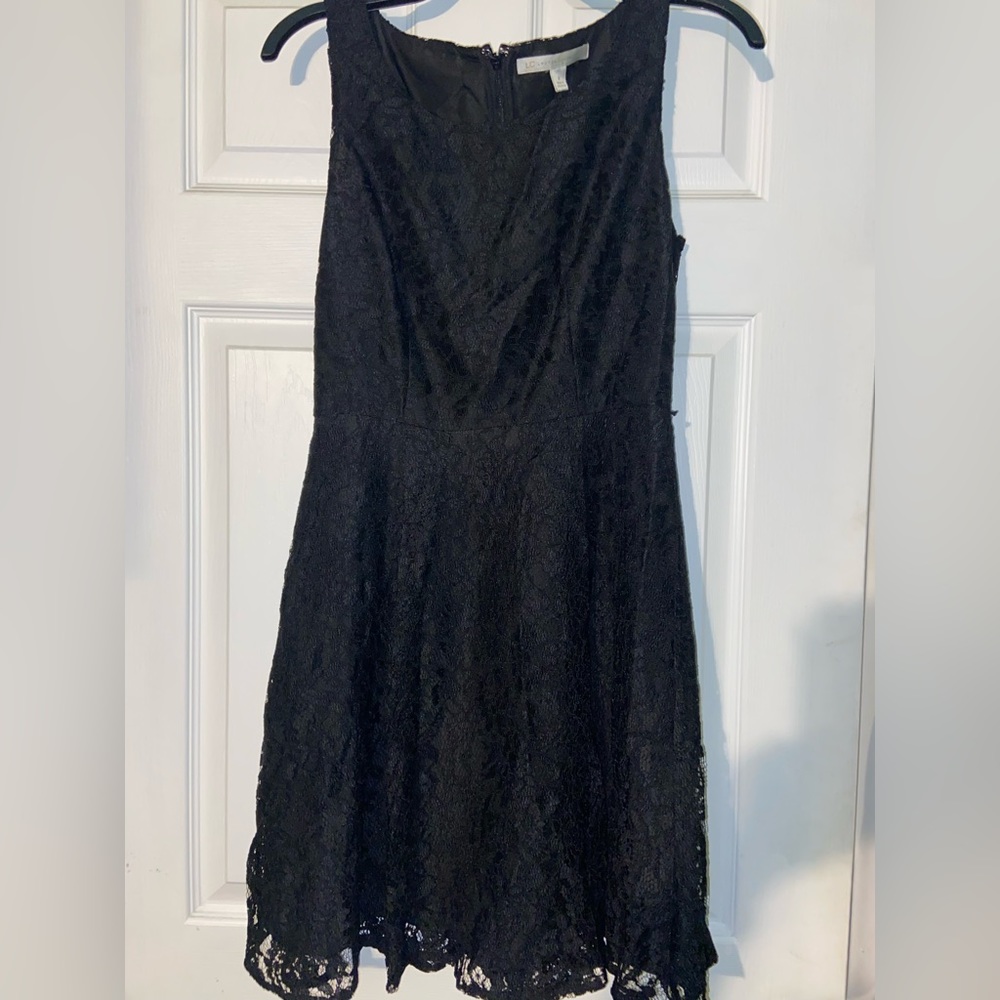 Lc Lauren Conrad Black Lace Fit & Flare Skater Dress